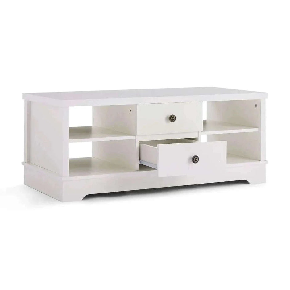 white coffee table with storage