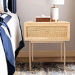 Rattan bedside table with drawer 