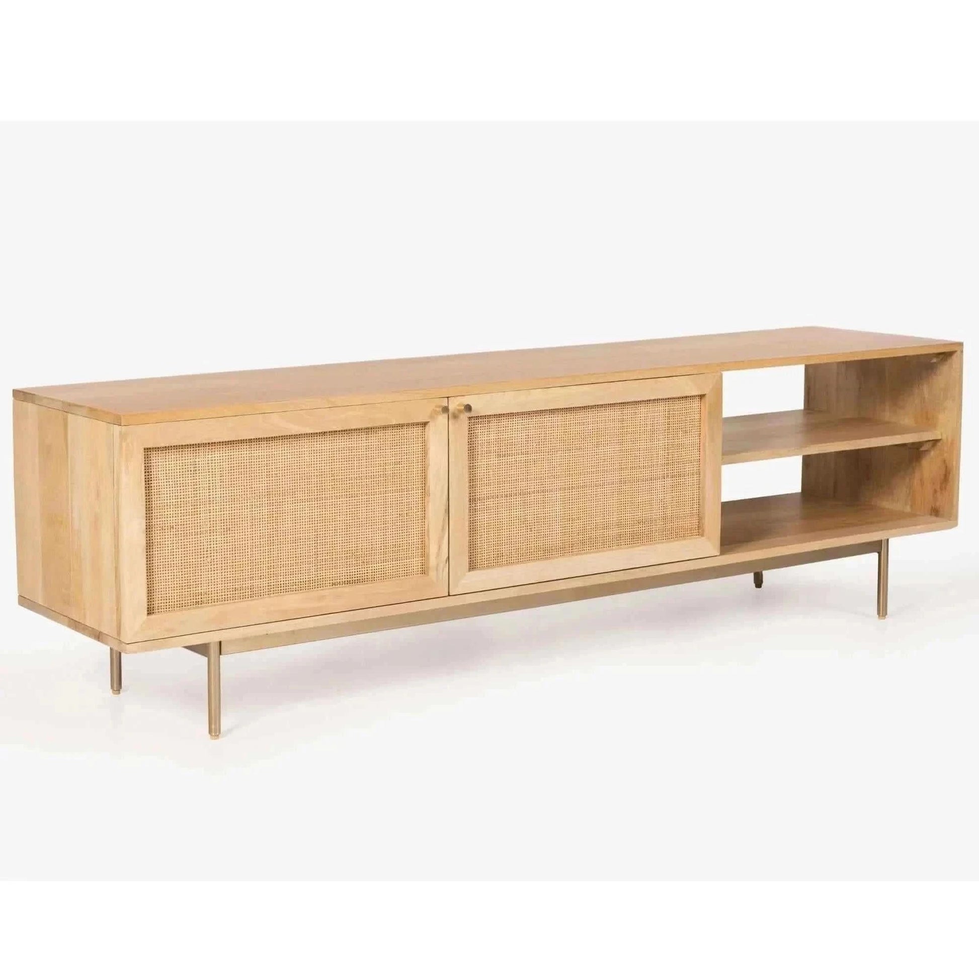 Martina ETU Entertainment TV Unit 175cm Solid Mango Wood Rattan Furnit