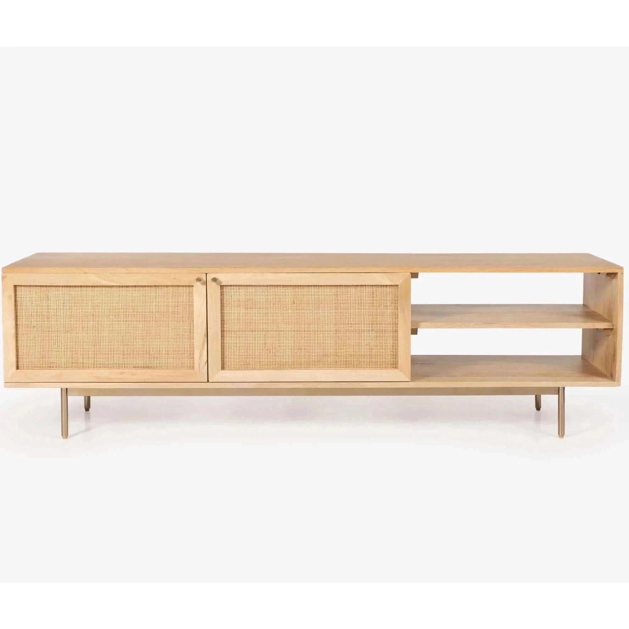 Martina ETU Entertainment TV Unit 175cm Solid Mango Wood Rattan Furnit