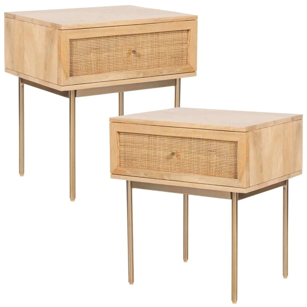 set of 2 bedside table with drawer -Upinteriors