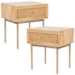 set of 2 bedside table with drawer 