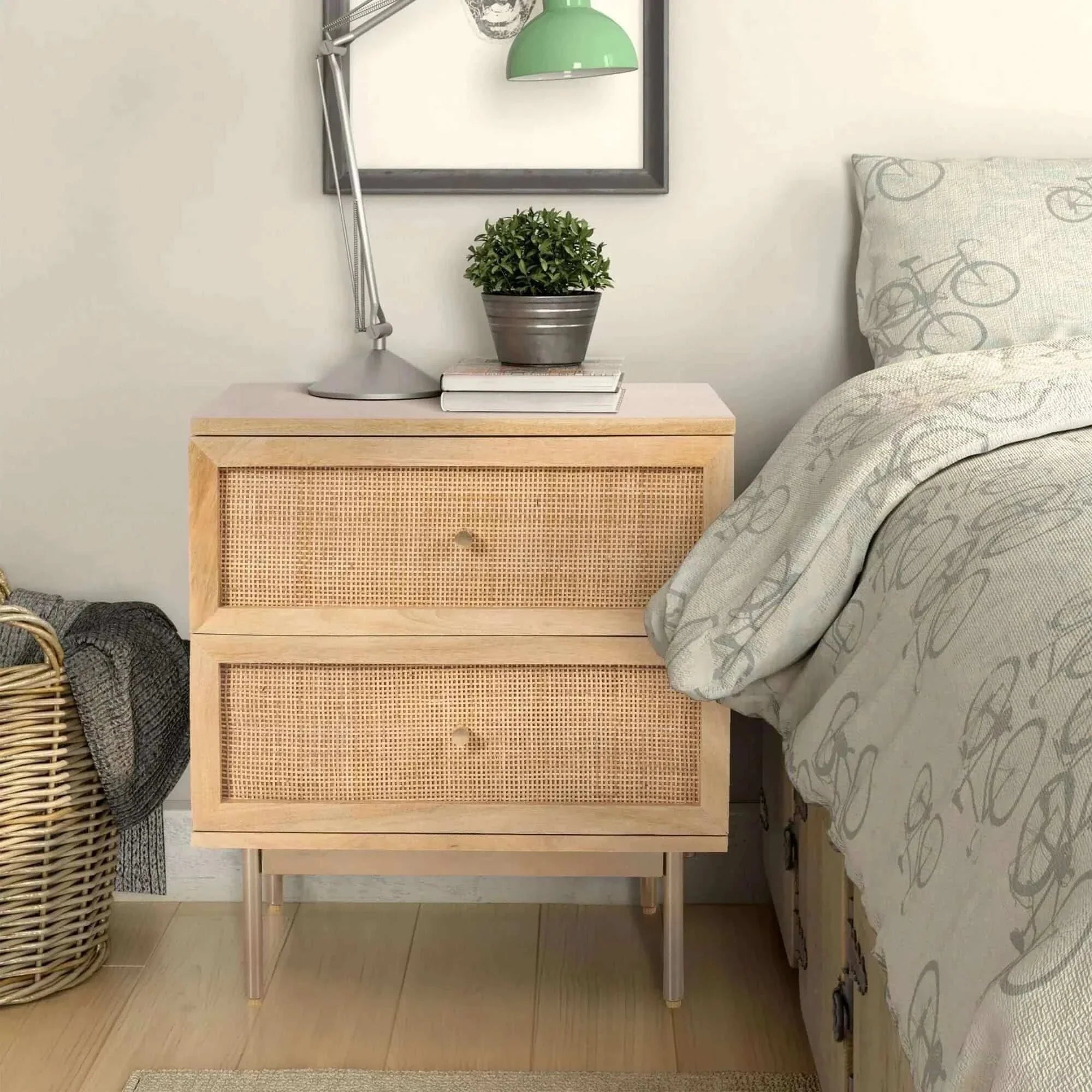 Rattan Bedside set of 2