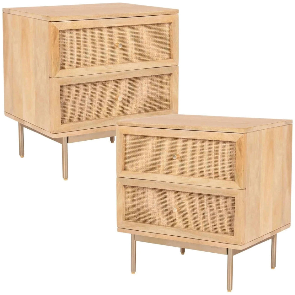 Rattan Bedside set of 2