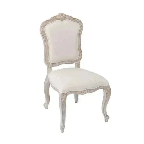 Medium Size Oak Wood White Washed Finish Dining Table and Chairs