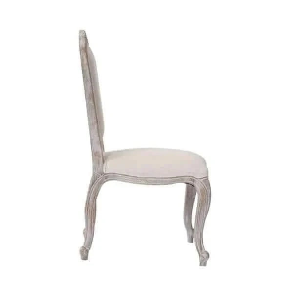 Medium Size Oak Wood White Washed Finish Dining Table and Chairs