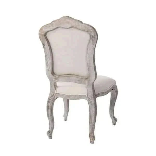 Medium Size Oak Wood White Washed Finish Dining Table and Chairs