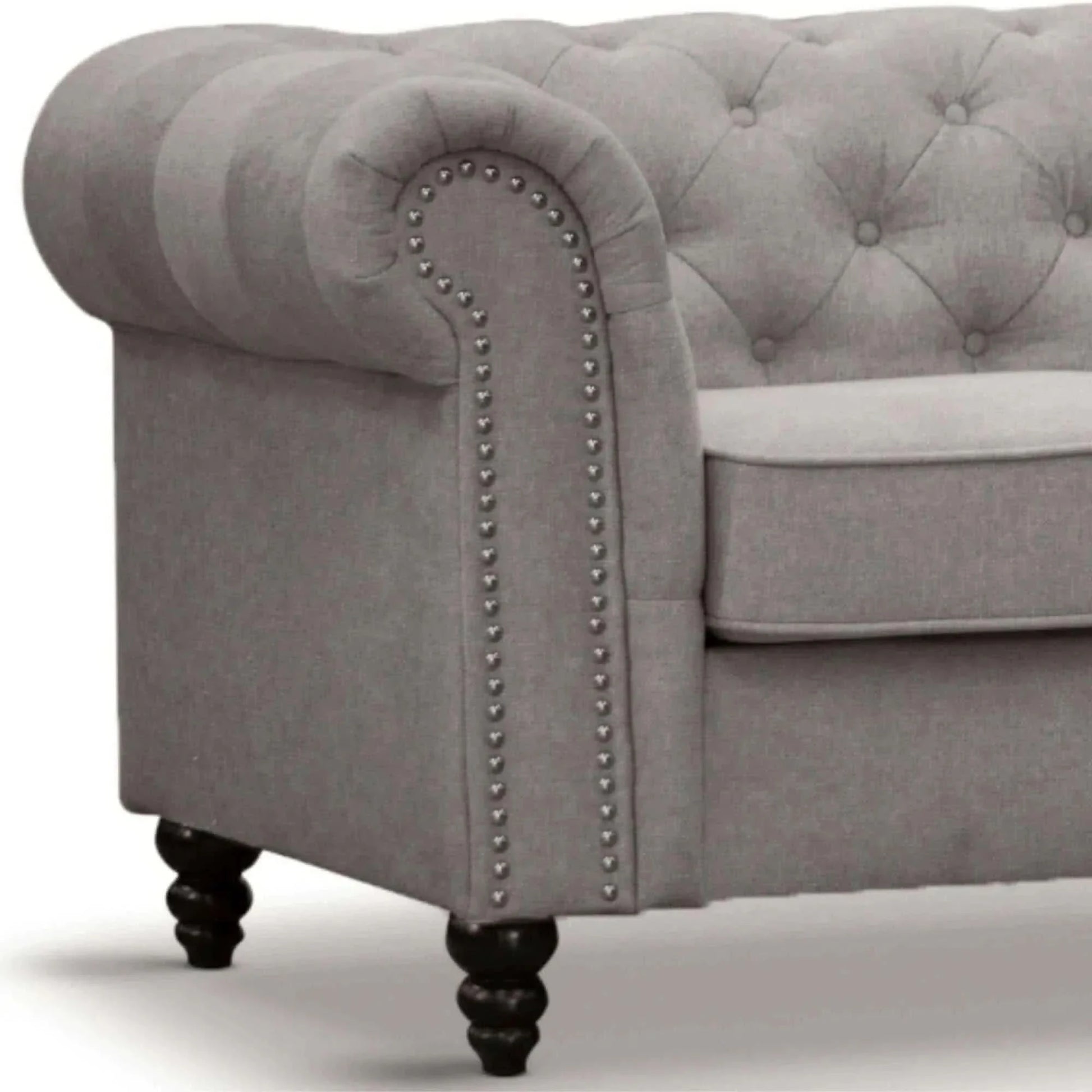 Mellowly 2 Seater Sofa Fabric Uplholstered Chesterfield Lounge Couch -
