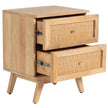 2 drawer rattan bedside table