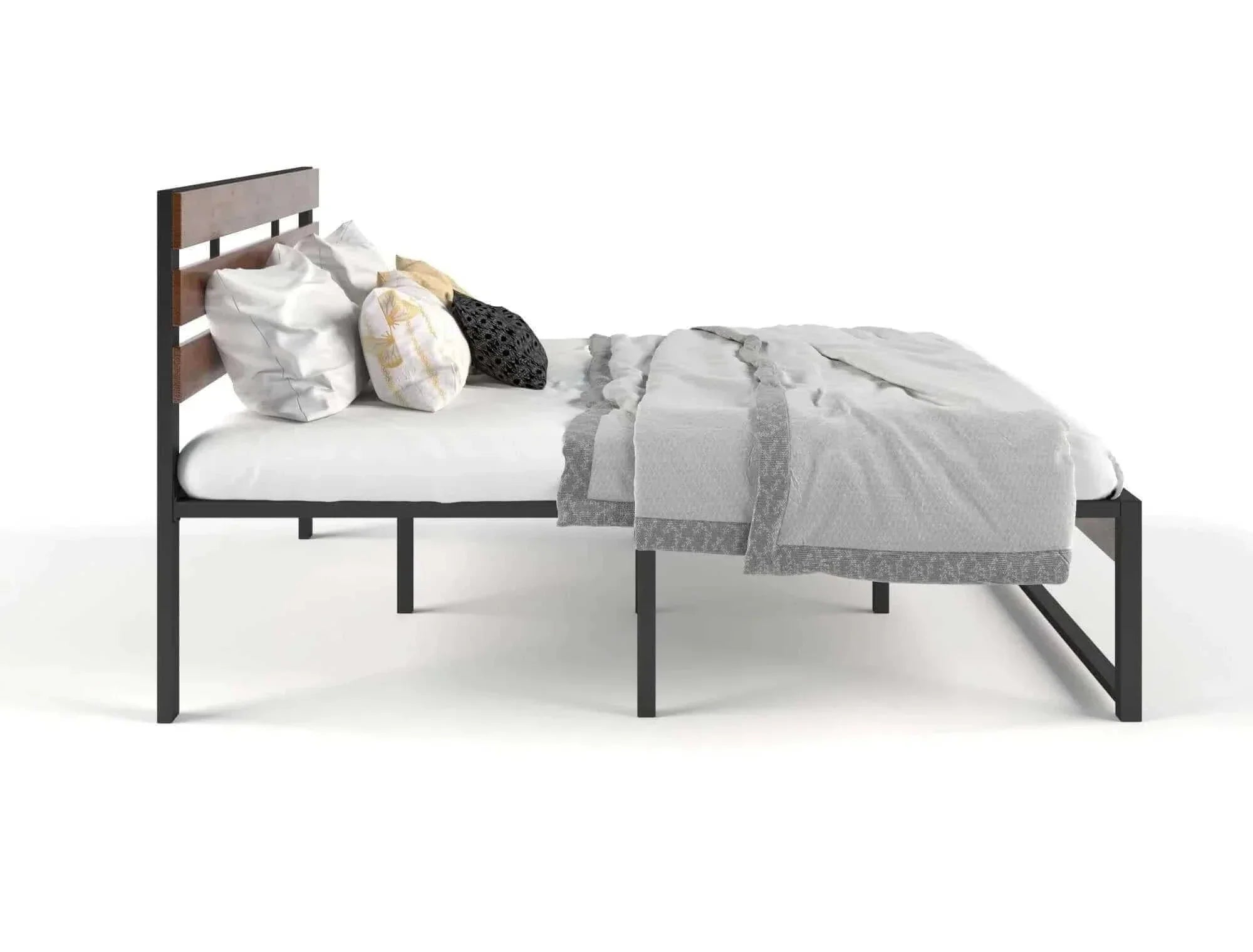 Wooden and Metal Bed Frame Double