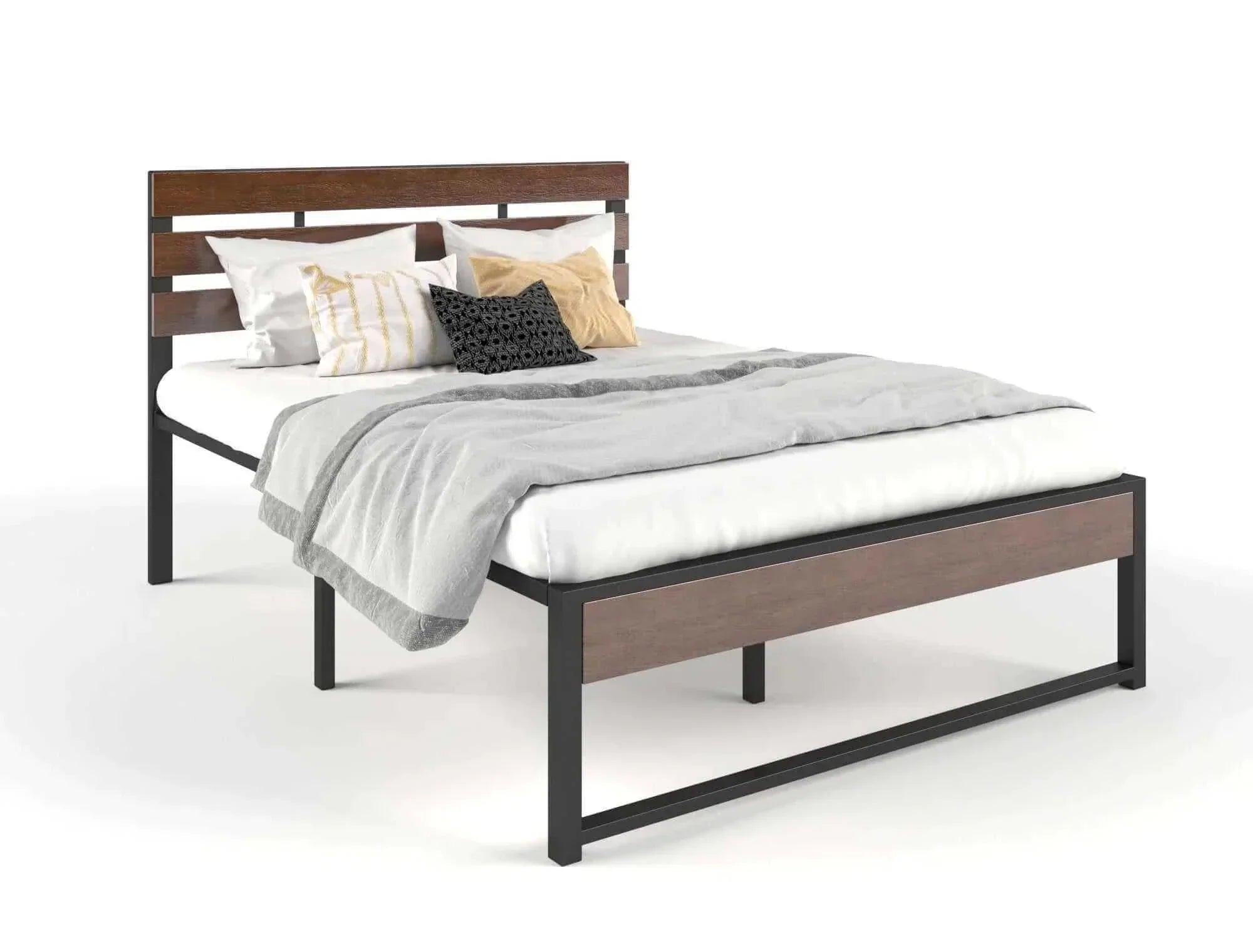 Wooden and Metal Bed Frame Double