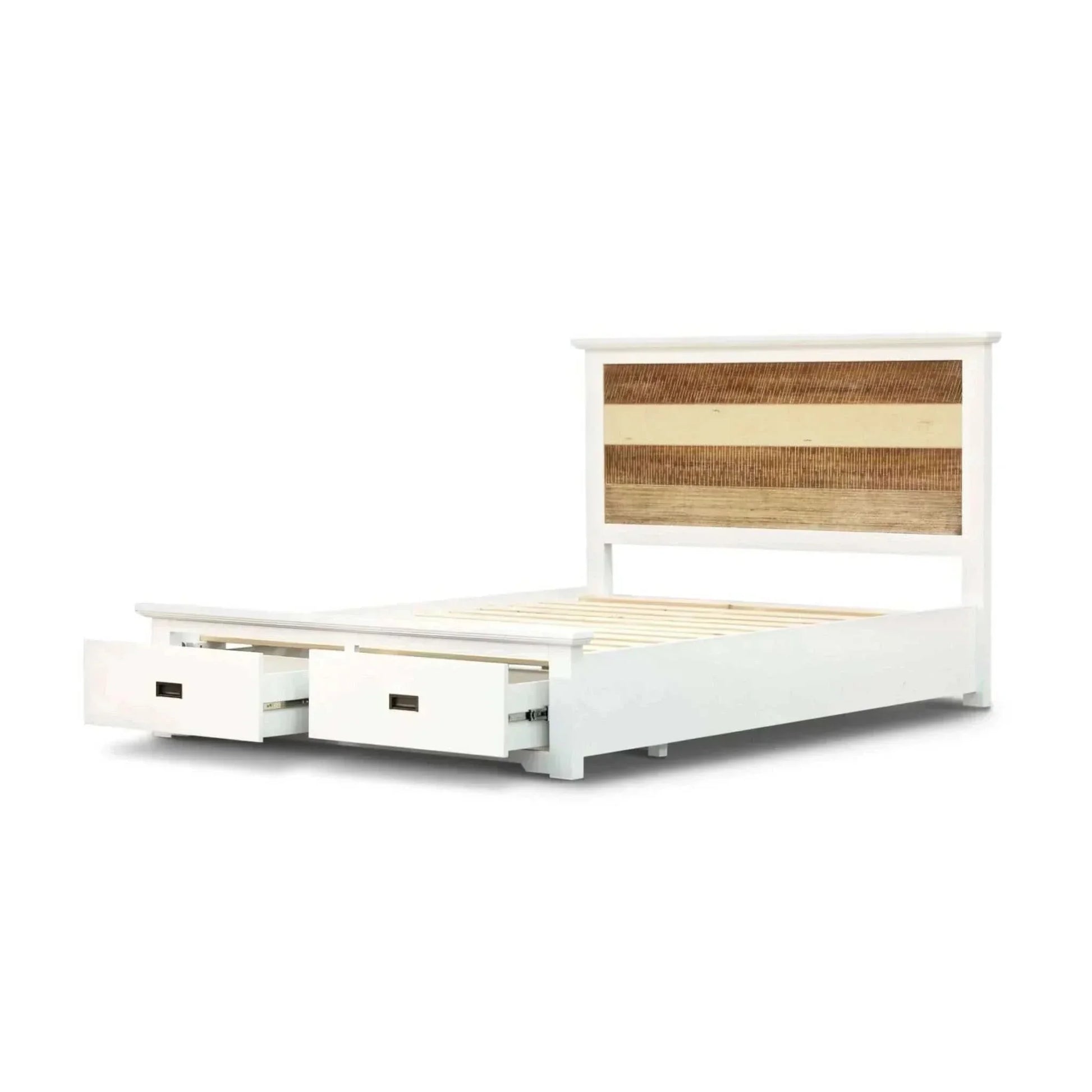 Orville 4pc Queen Bed Frame Suite Bedside Tallboy Furniture Package -M