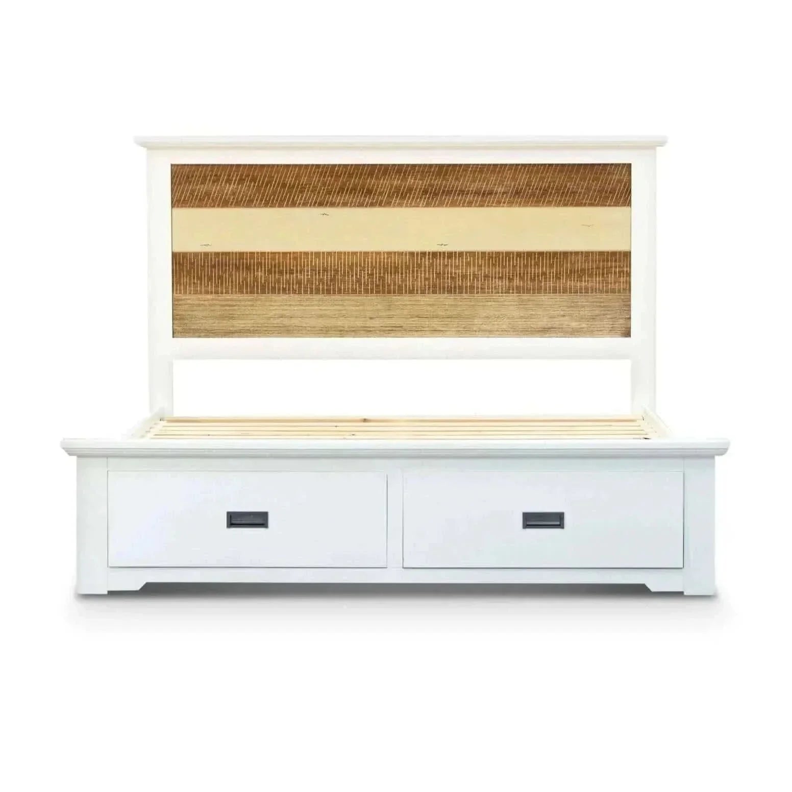 Orville 4pc Queen Bed Frame Suite Bedside Tallboy Furniture Package -M