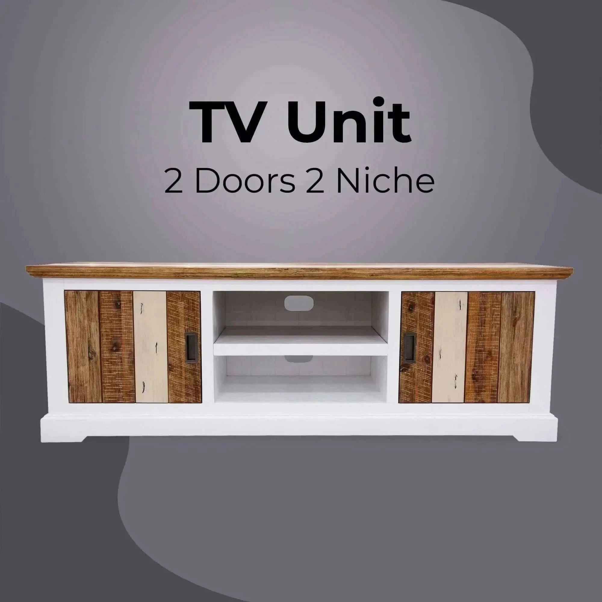 Orville ETU Entertainment TV Unit 180cm 2 Door Solid Acacia Timber - M