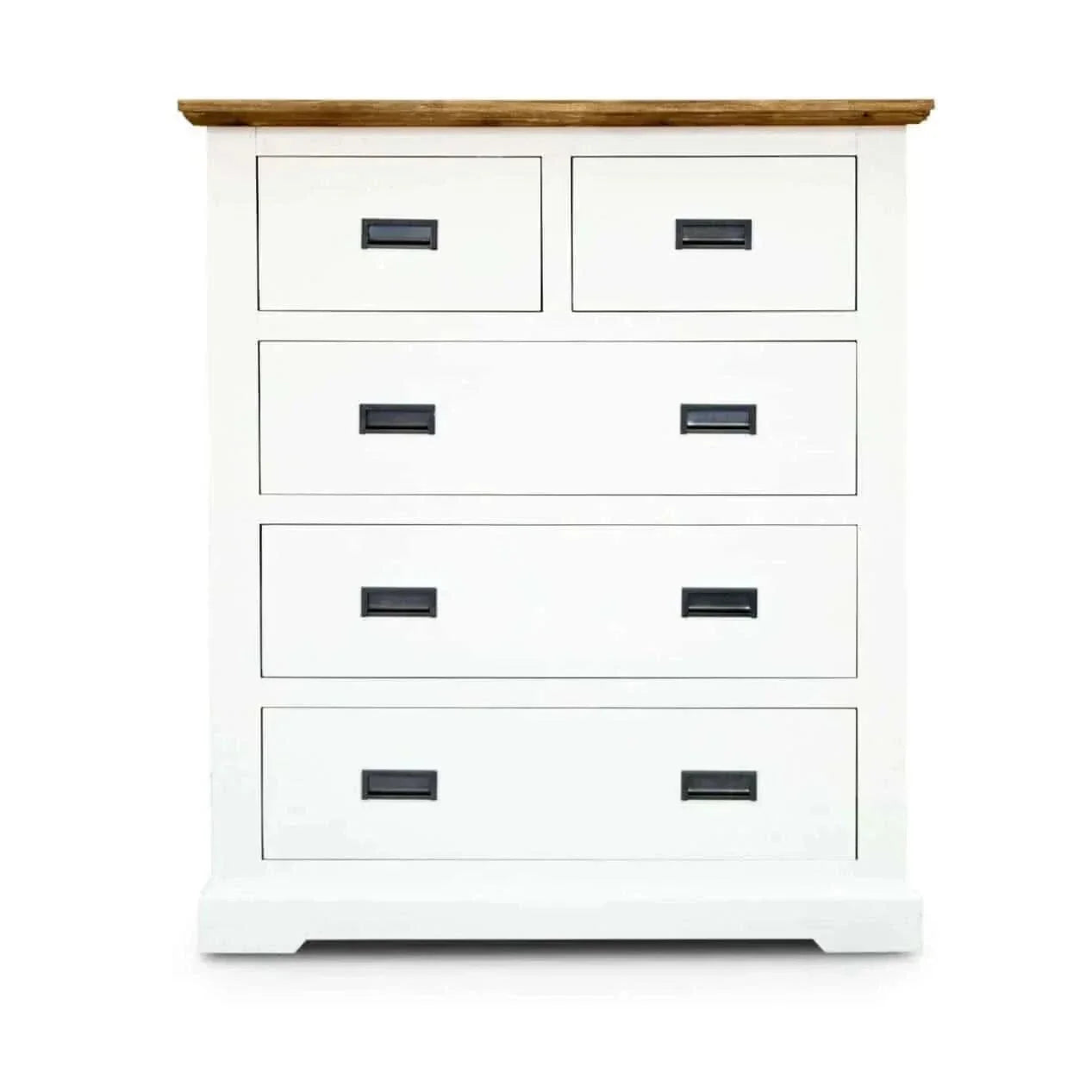 Orville Tallboy 5 Chest of Drawers Solid Wood Storage Cabinet - Multi 