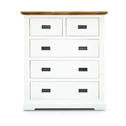 Orville Tallboy 5 Chest of Drawers Solid Wood Storage Cabinet - Multi 