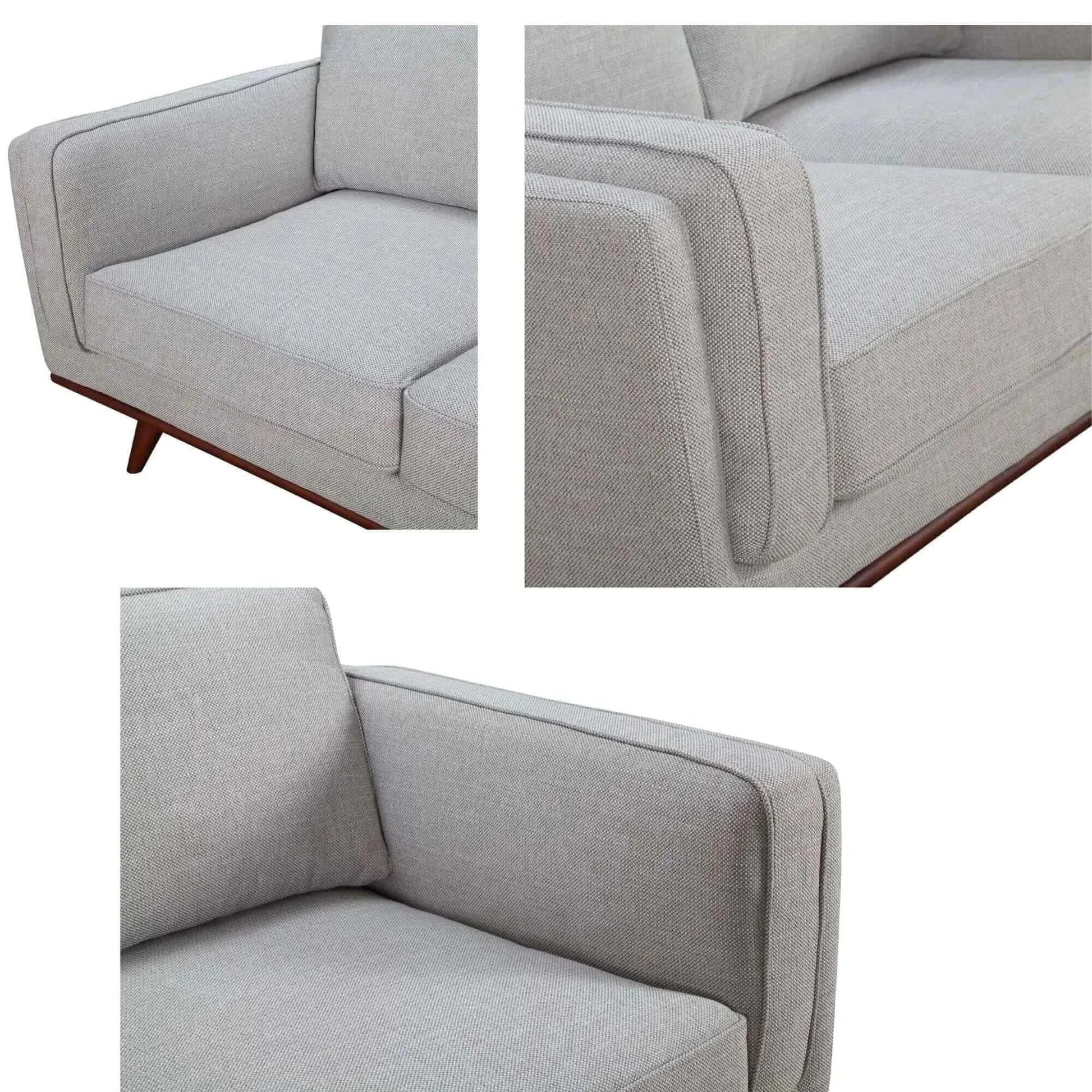 Petalsoft 2 Seater Sofa Fabric Upholstered Lounge Couch - Grey