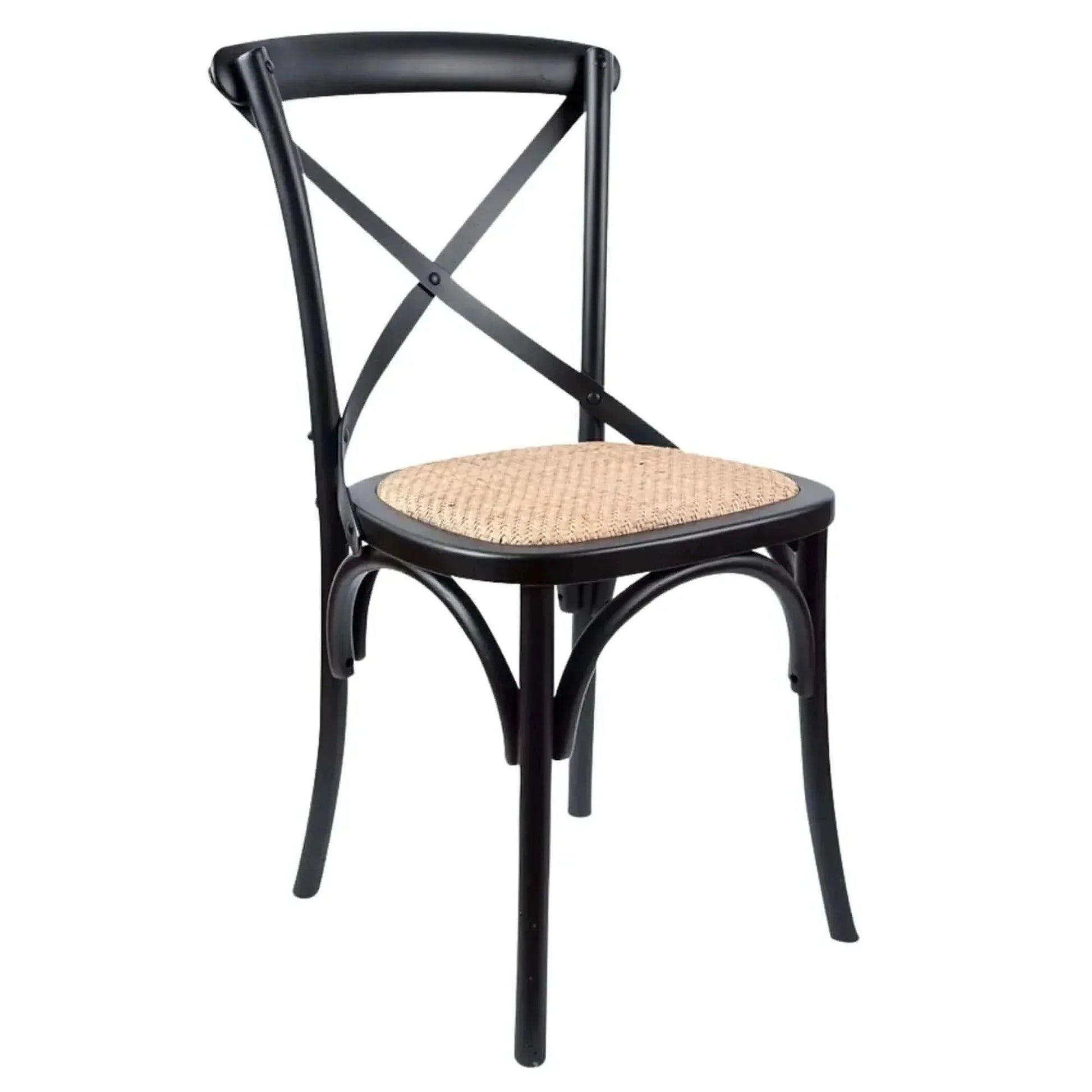 Petunia 7pc 180cm Dining Table Set 6 Cross Back Chair Elm Timber Wood 