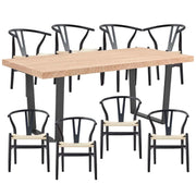 Petunia 9 pc Dining Table Chairs Set 8 Wishbone Chairs and 210 Dining 