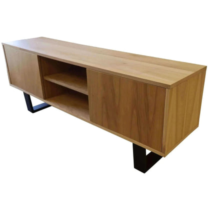 Petunia ETU Entertainment TV Unit 160cm Elm Timber Wood 2 Door - Natur