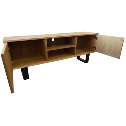 Petunia ETU Entertainment TV Unit 160cm Elm Timber Wood 2 Door - Natur