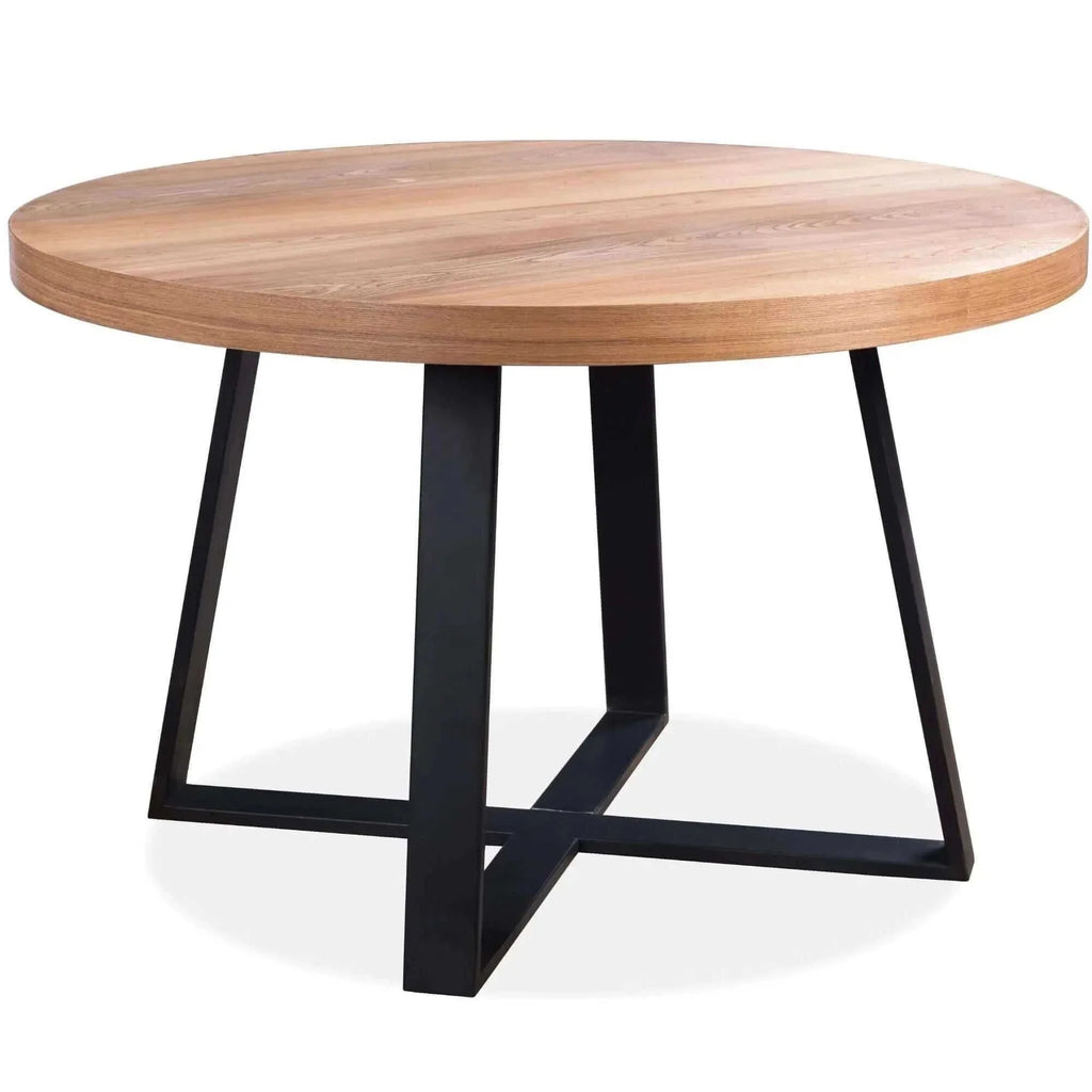 Round Wood Dining Table Black -Upinteriors