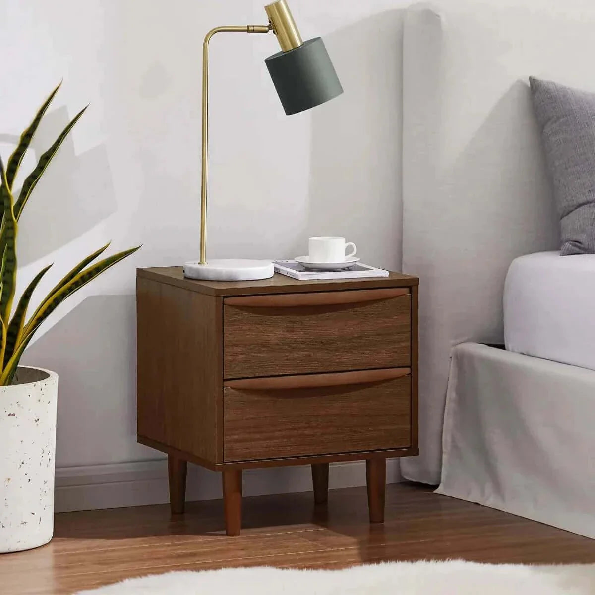 Walnut Bedside Table