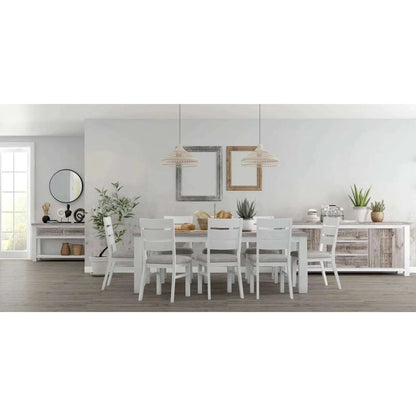 Plumeria Dining Chair Set of 4 Solid Acacia Wood Dining Furniture - Wh