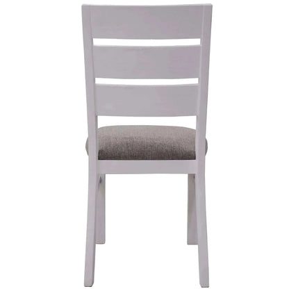 Plumeria Dining Chair Set of 4 Solid Acacia Wood Dining Furniture - Wh