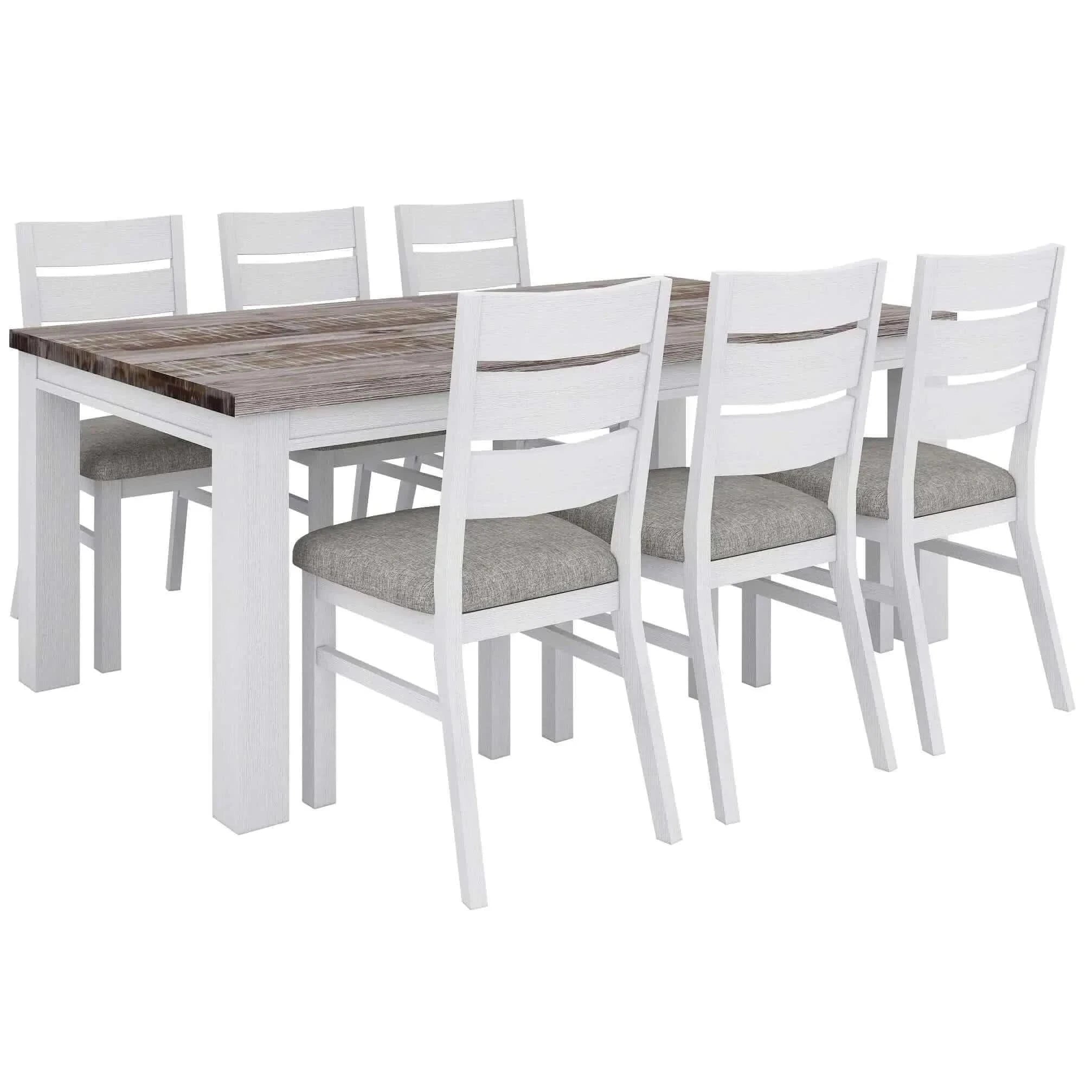 Plumeria Dining Chair Set of 4 Solid Acacia Wood Dining Furniture - Wh