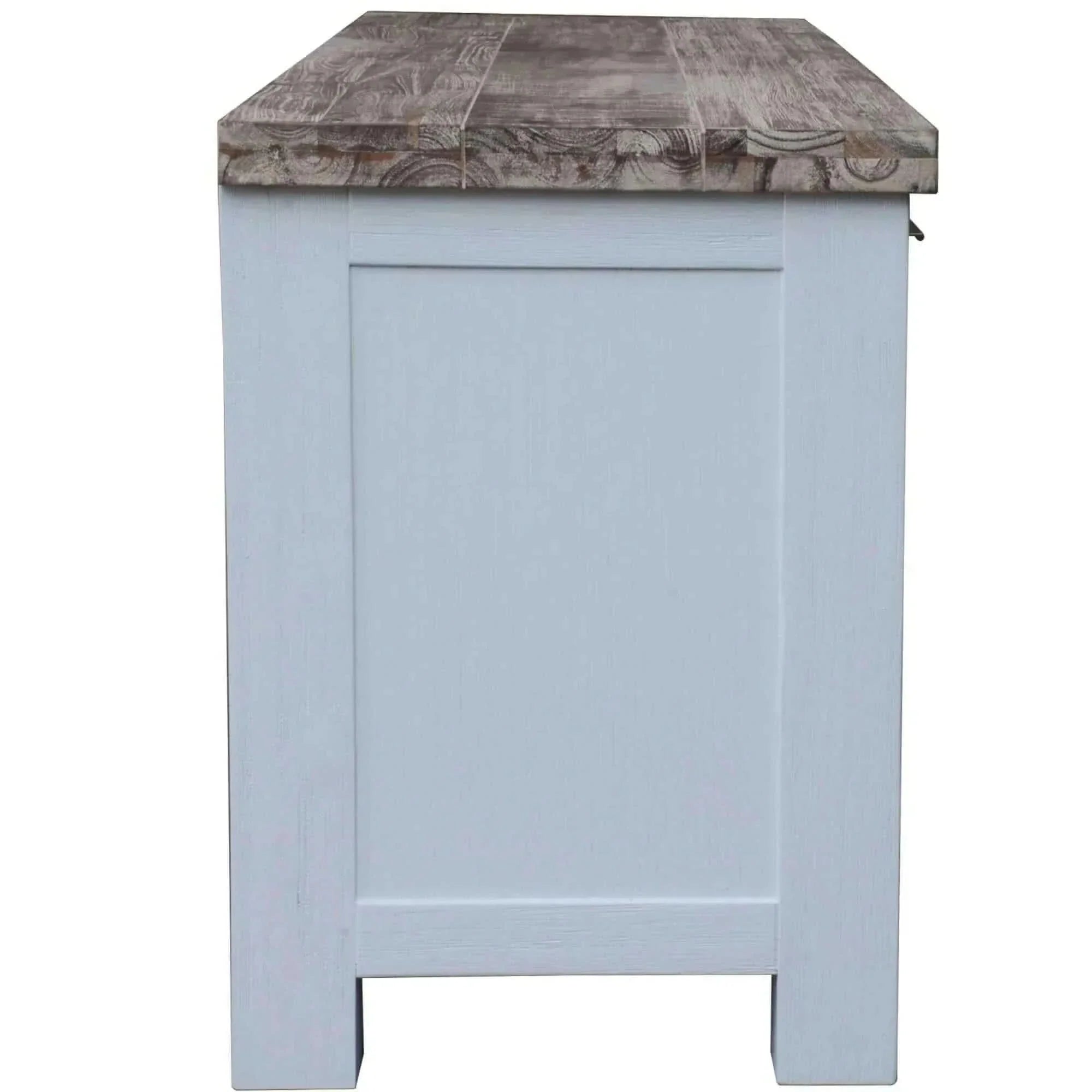 Plumeria Solid Acacia Timber TV Unit 176cm 2 Door - White Brush