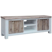 Plumeria Solid Acacia Timber TV Unit 176cm 2 Door - White Brush