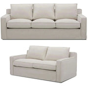 Plushy 2 + 3 Seater Sofa Set Fabric Upholstered Lounge Couch - Stone