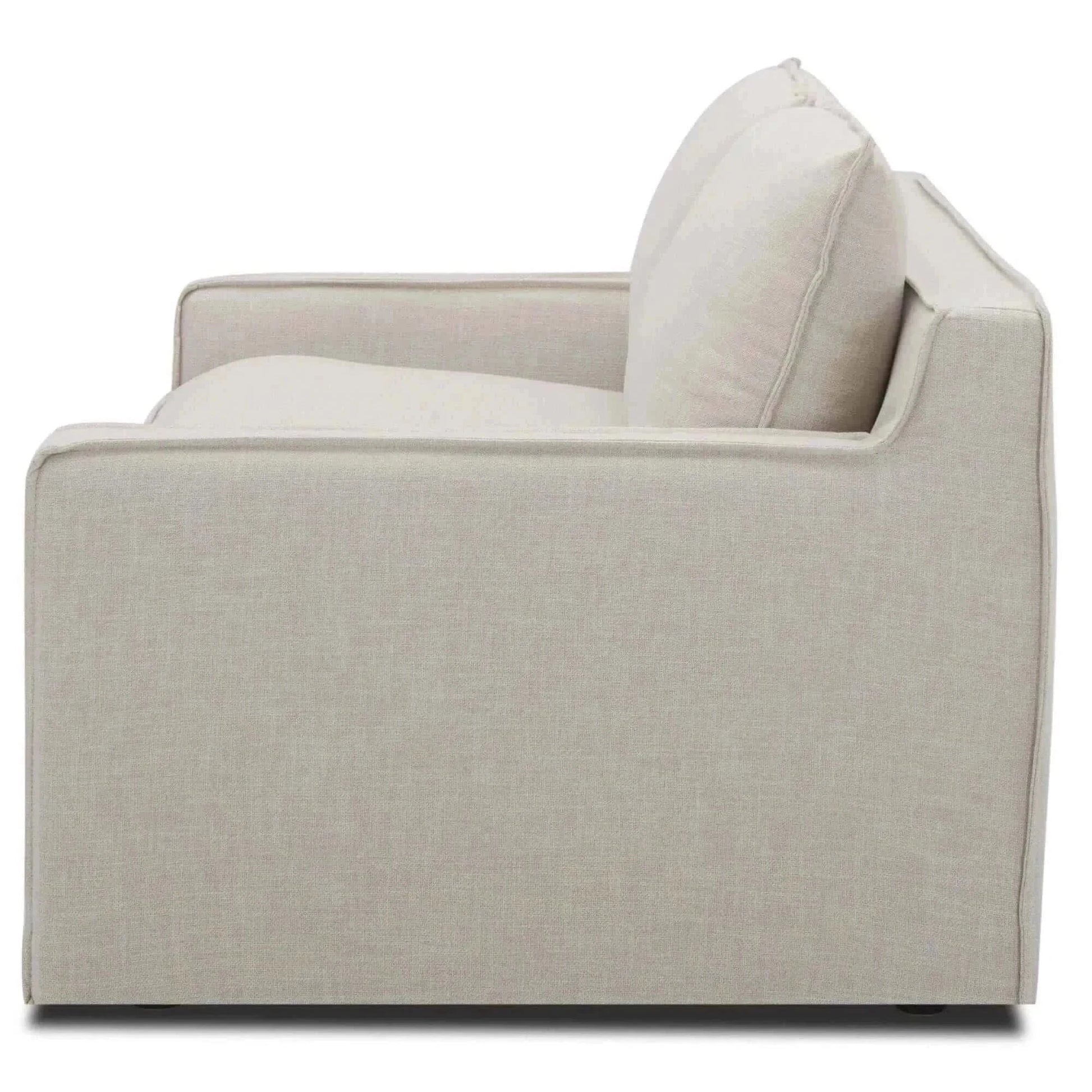 Plushy 2 + 3 Seater Sofa Set Fabric Upholstered Lounge Couch - Stone