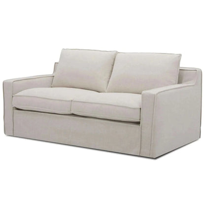 Plushy 2 Seater Sofa Fabric Upholstered Lounge Couch - Stone