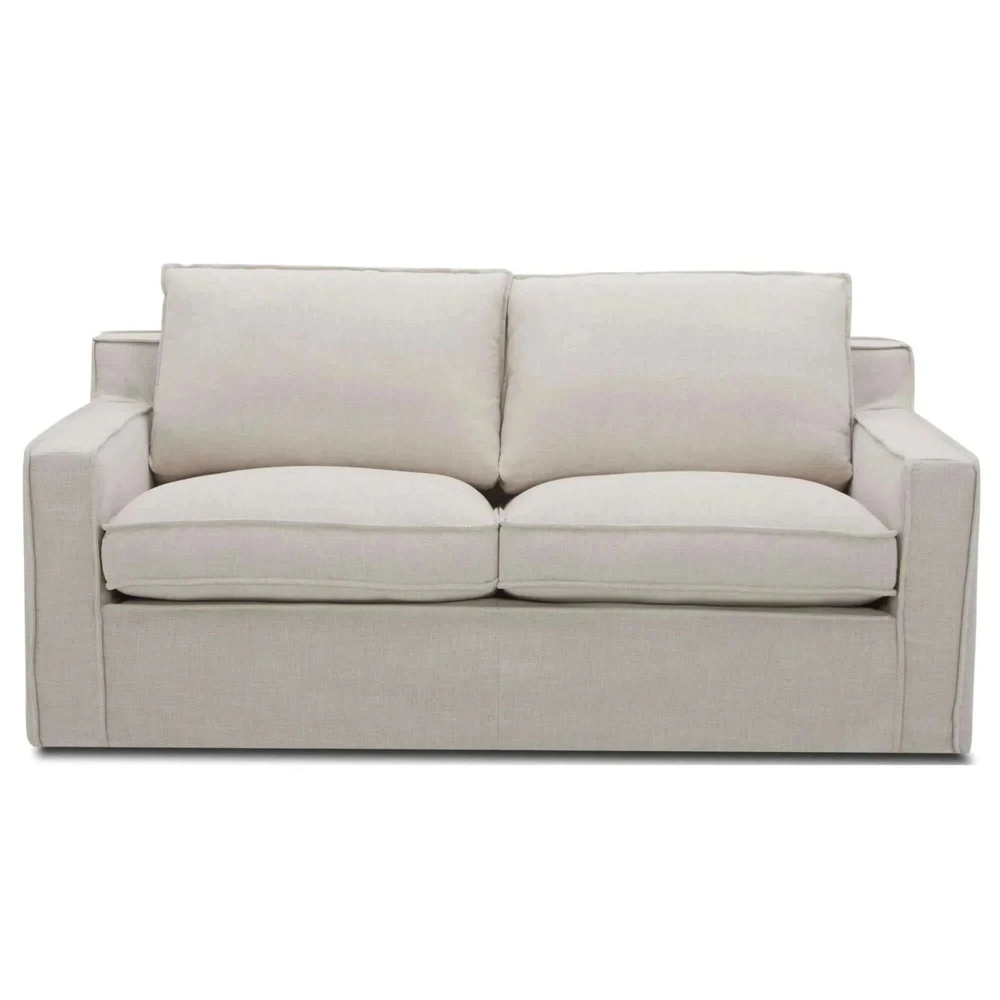 Plushy 2 Seater Sofa Fabric Upholstered Lounge Couch - Stone