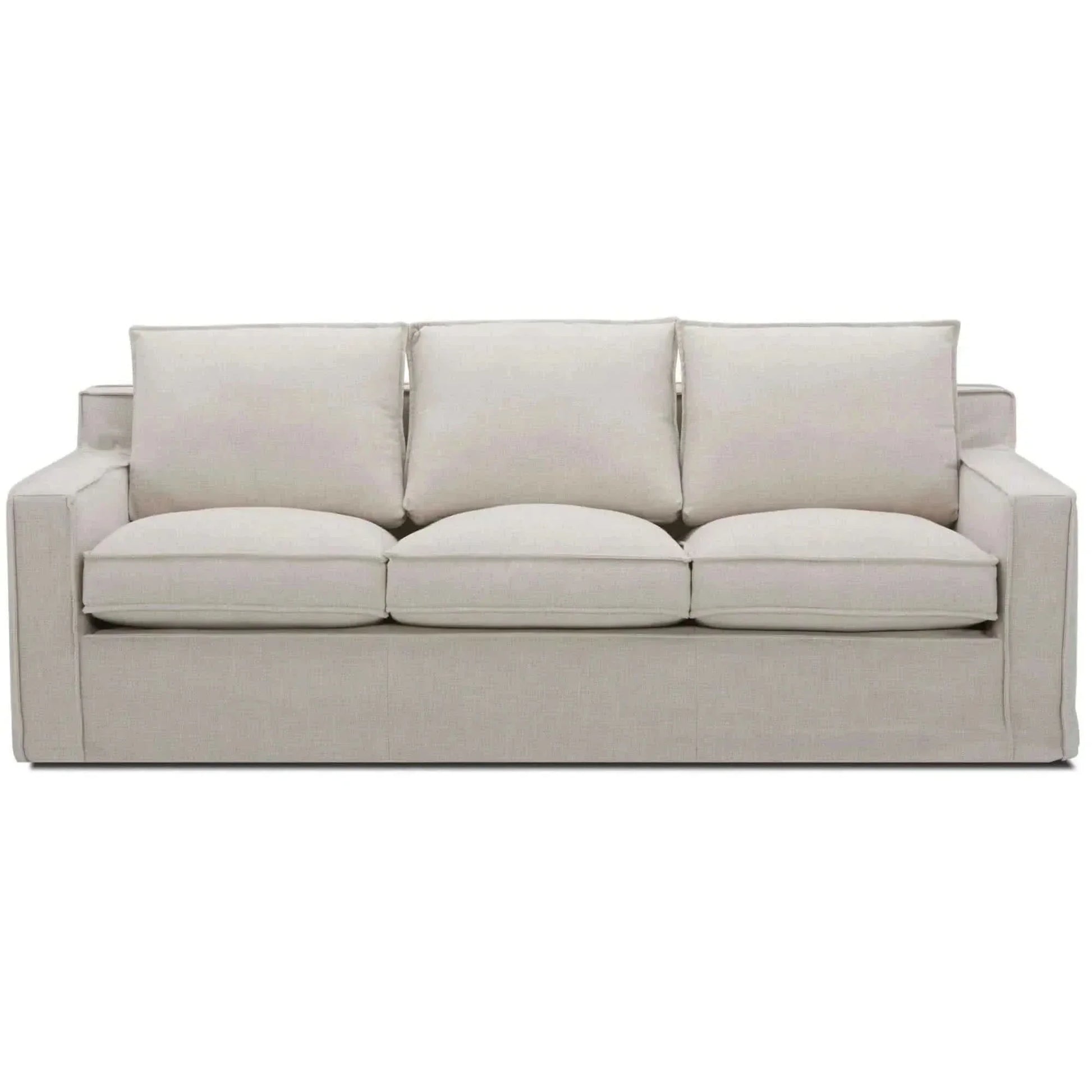 Plushy 3 Seater Sofa Fabric Upholstered Lounge Couch - Stone