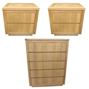 Rosemallow 2pc Bedside 1 Tallboy Chest of Drawers Set