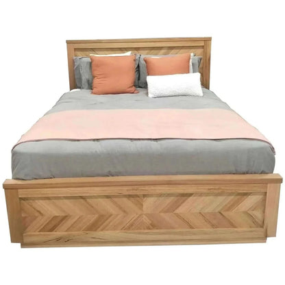 Rosemallow King Size Bed Parquet Solid Messmate Timber Wood