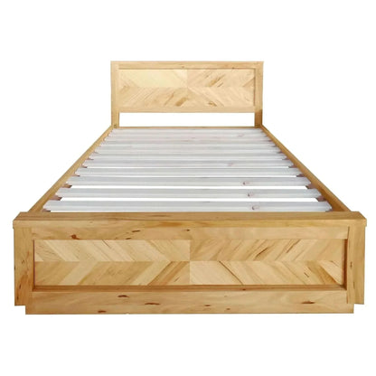 Rosemallow King Size Bed Parquet Solid Messmate Timber Wood