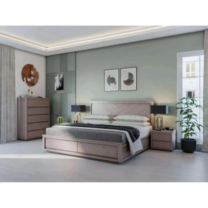 Rosemallow Queen Size Bed Parquet Solid Messmate Wood Frame