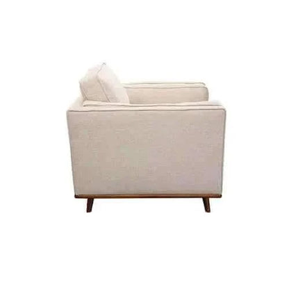 Single Seater Modern Lounge Accent Chair in Beige Fabric