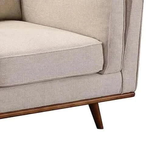 Single Seater Modern Lounge Accent Chair in Beige Fabric