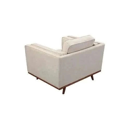 Single Seater Modern Lounge Accent Chair in Beige Fabric