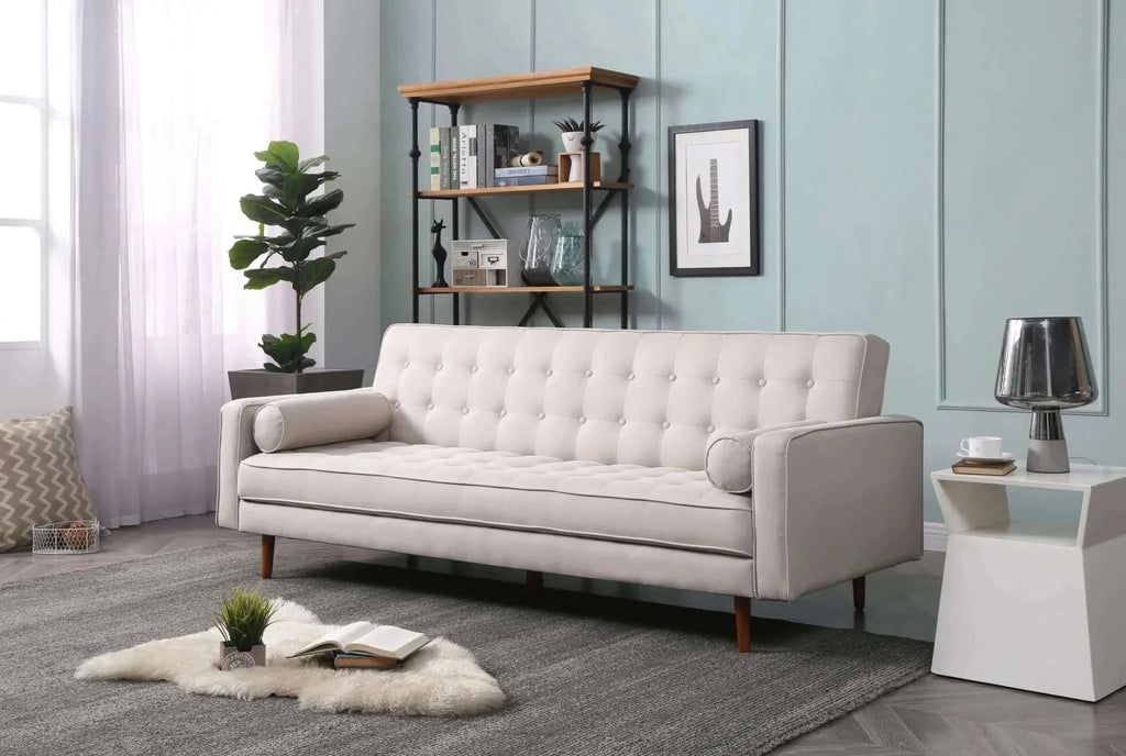 cream sofa bed 3 seater-Upinteriors