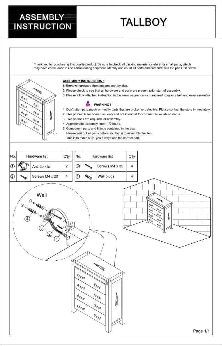 4 drawer storage unit