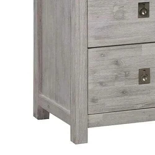Tallboy with 5 Storage Drawers in Cloud White Ash Color with Solid Aca