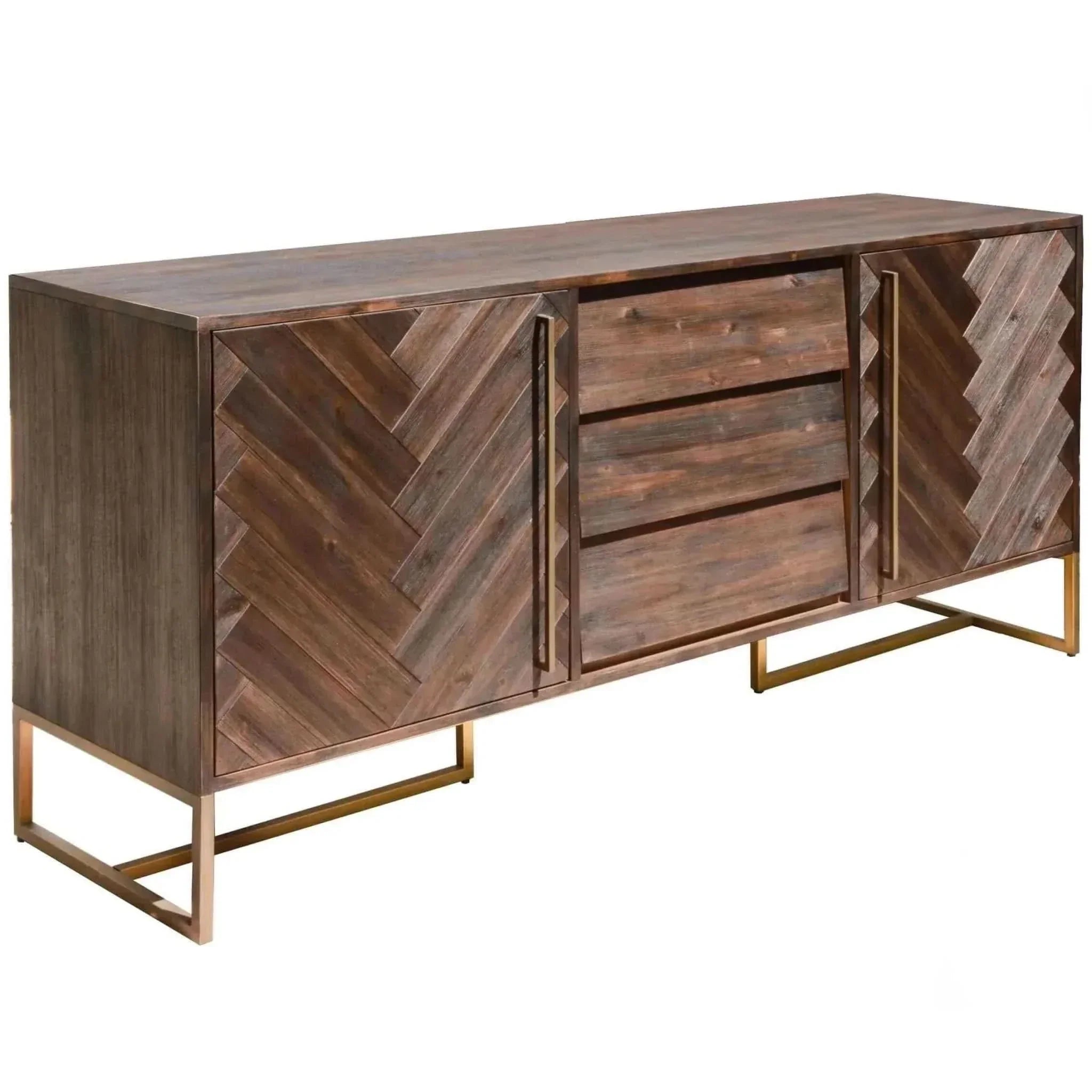Dining Room Buffet Table - Modern 180cm Brown Sideboard with Storage