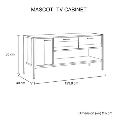 TV Cabinet with 2 Storage Drawers Cabinet Natural Wood Like Particle b