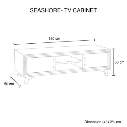 TV Cabinet with 2 Storage Drawers Cabinet Solid Acacia Wooden Entertai